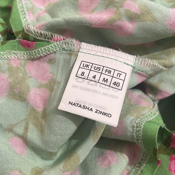 Natasha Zinko Floral Button Down Shirt in Lime Green, size Medium/4 - Picture 8 of 14